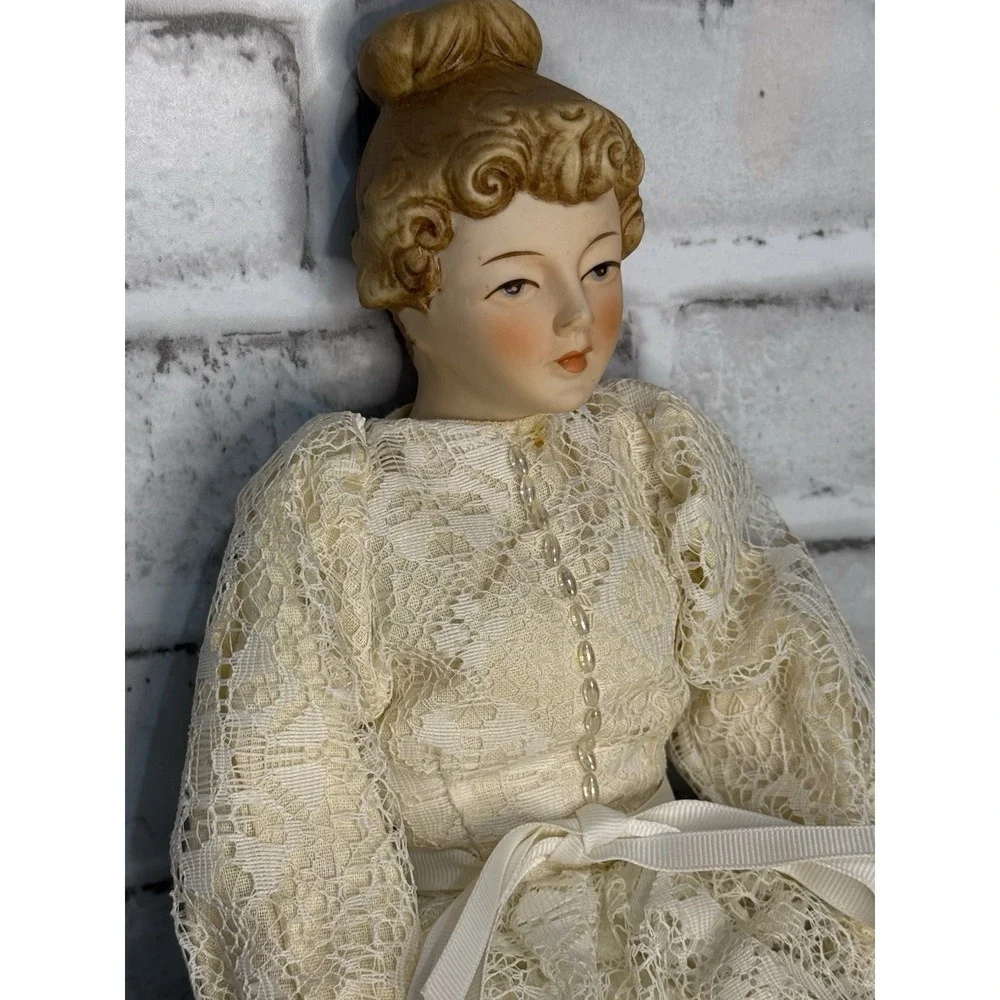 Rare Antique Fancy‎ Parian Bisque China Shoulder Head Doll 16